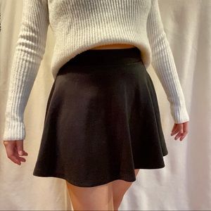 Black Neoprene Skater Skirt